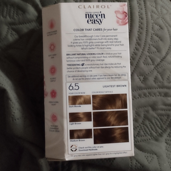 Unopened Clairol's Nice 'n Easy 6.5 Lightest Brown 🤎 Permanent Color - Picture 4 of 7